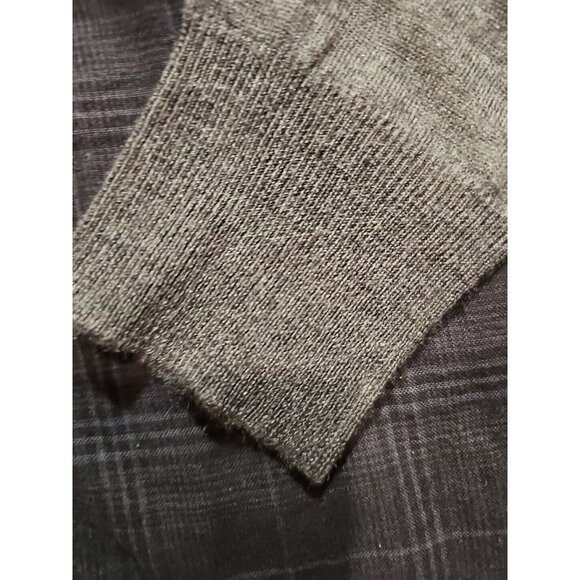 John Varvatos Men's Long Sleeve Wool Shirt Medium Charcoal Gray Checkered Back - Picture 8 of 8